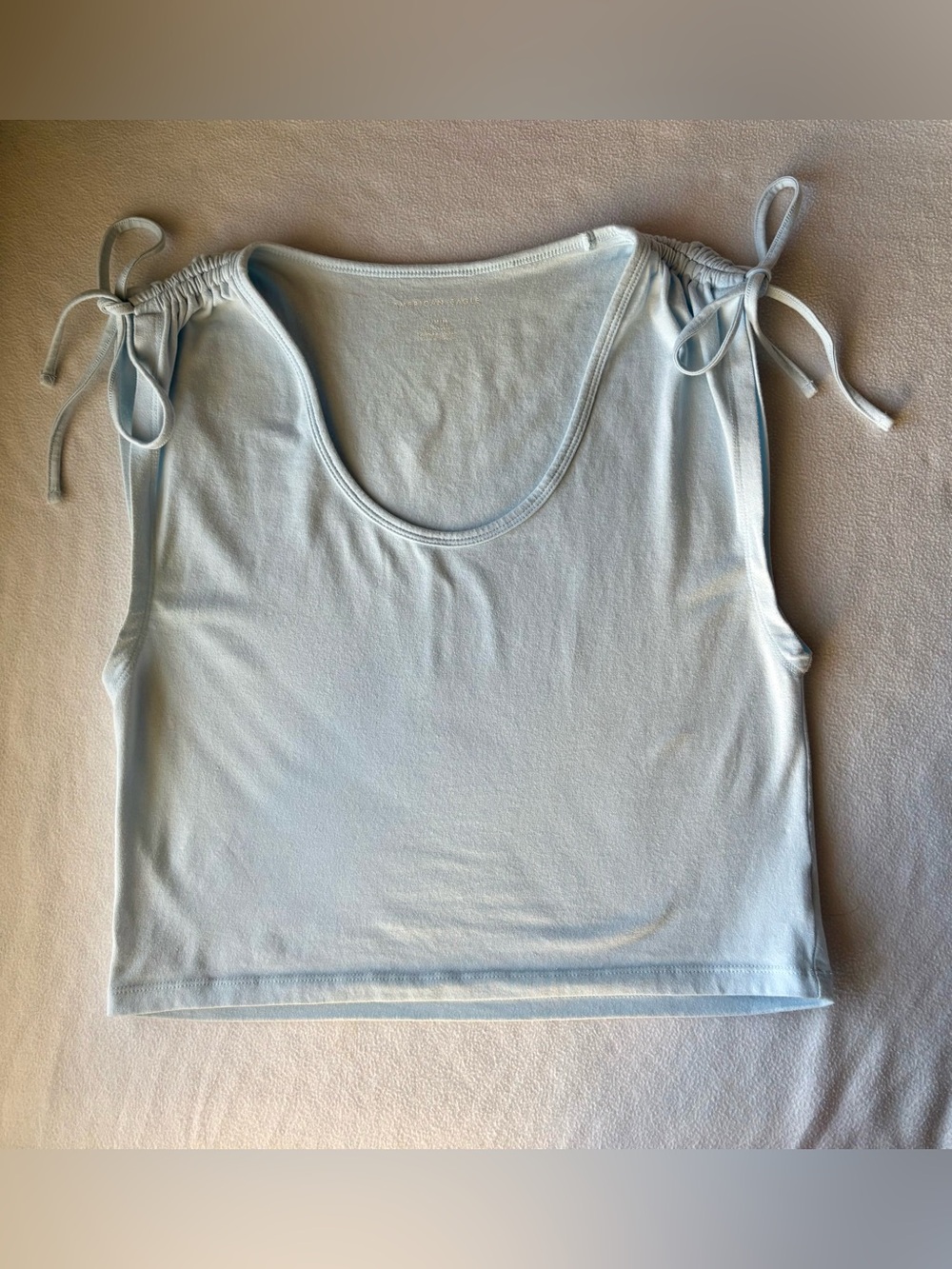 American Eagle Outfitters Pale Blue Tie-Shoulder Tank Top
